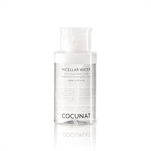 COCUNAT  Micellar Water 3-in-1  Cleans, Tones and Removes Make-Up  Made with Aloe Vera &amp; Lavender  All Skin Types  Silicone-Free &amp; Paraben-Free  200 ml