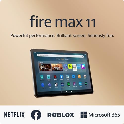 Amazon Fire Max 11 tablet (newest model) vivid 11\u201D display, all-in-one for streaming, reading, and gaming, 14-hour battery life, optional stylus and keyboard, 64 GB, Gray