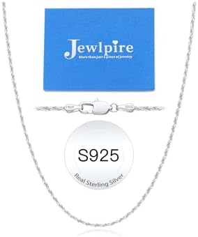 Jewlpire Italian 1.5mm Rope Chain 925 Sterling Silver Chain Necklace for Women Men, 14K Gold Chain for Women Sturdy Women&#39;s Chain Necklaces, 16 18 20 22 24 26 Inch