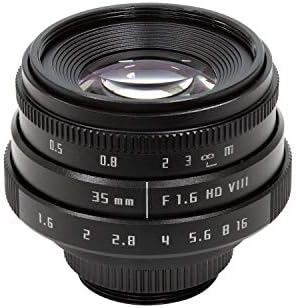 Arducam 35mm F1.6 Mirrorless C-Mount Lens for Raspberry Pi HQ Camera, with C-CS Adapter, Industrial Telephoto Lens