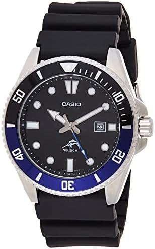 Casio MDV106 Series  Unisex Analog Watch  200M WR  Stainless Steel Case  Resin Band  2 Hand Analog (HR, Min, SEC)  Date Display  Screw Down Crown\/Screw Down Caseback  3 Year Battery