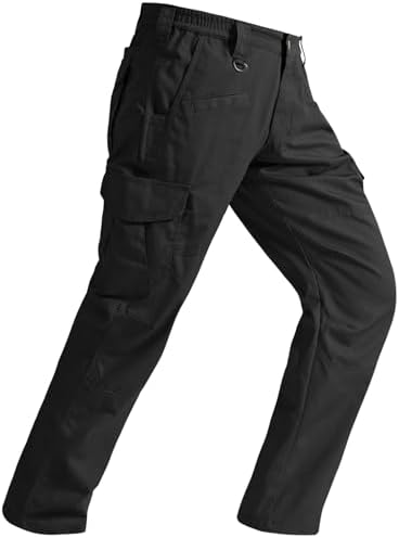 SPOSULEI Mens Tactical Pants Ripstop Cargo Work Pants with 9 Pockets Water Resistant Breathable Hiking Construction Pants