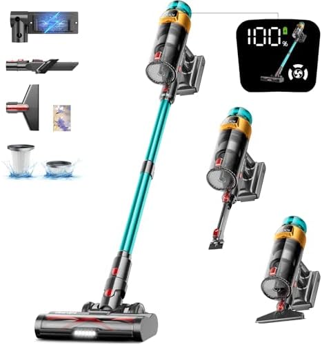 Cordless Vacuum Cleaner, 550W 45KPA 70Mins Vacuum Cleaners for Home, Stick Vacuum with Charging Dock Station, Anti-tangle Wireless Vacumm, Rechargeable Cordless Vacuum for Pet Hair\/Carpet\/Hard Floor