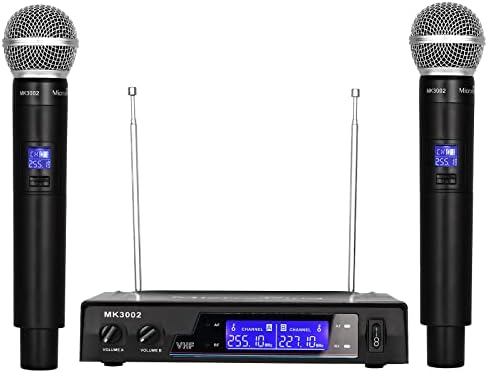 MicrocKing Wireless Microphone System Dynamic Handheld Microphones,150 Ft Operating Range,16 Hours Continuous Use,Ideal for Karaoke, Party, DJ, Church, Wedding, Indoor\/Outdoor Activities
