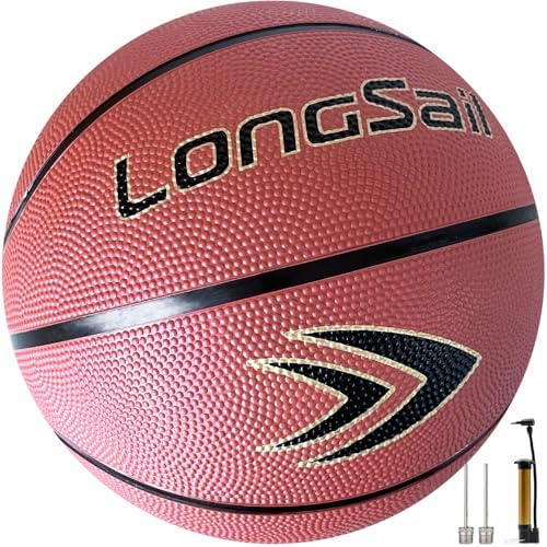 Longsail full-size basketball rubber leather, indoor outdoor swimming pool, with pump (not inflated)