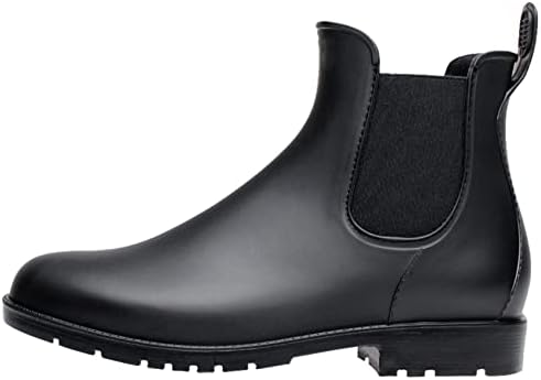 Yvmurain Women&#39;s Short Rain Boots Waterproof Anti Slip Rubber Ankle Chelsea Booties