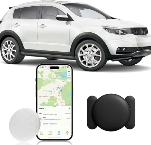 Tracker Device for Vehicles,No Subscription GPS Car Tracker Work with Apple Find My(iOS Only),Mini Hidden Car Tracker with Magnetic Case (Black,1PCS)