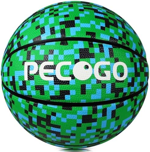 PECOGO Official Rubber Basketball Outdoor Indoor Mens Basketball Ball Size 3\/4\/5\/6\/7 for Kids Youth Teen Boys and Girls Gift Ideas(Without Pump)