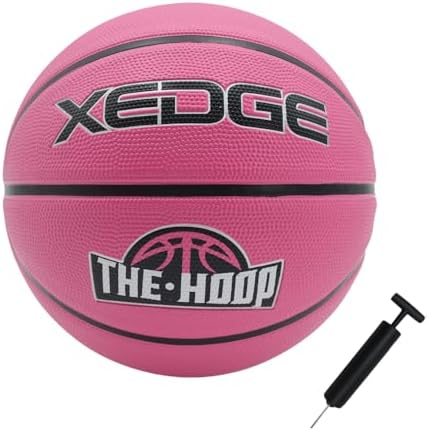 XEDGE Basketball 29.5\u201D Size 7 Indoor Outdoor Rubber Basketball Set
