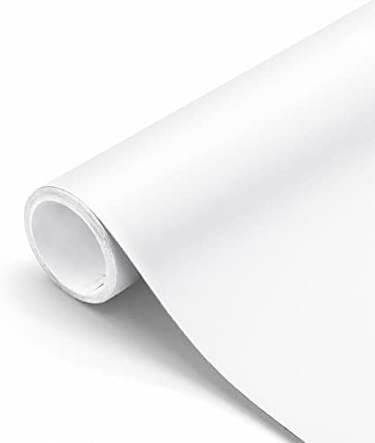 seonta 16&#34;x78.7&#34; Matte White Wallpaper Peel and Stick Contact Paper Self Adhesive Removable Warpping Decorative Vinyl Film Waterproof Wall Paper for Walls Countertop Cabinets Furniture