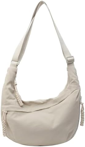 Sanxiner Crescent Crossbody Bags for Women Nylon Slouchy Sling Hobo Bag,Spacious Dumpling Shoulder Handbag Cross Body Purses