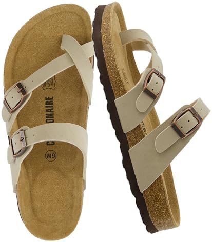 CUSHIONAIRE Women&#39;s Luna Cork Footbed Sandal With +Comfort