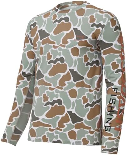 BASSDASH Men\u2019s Camo Fishing Shirts UPF 50+ Long Sleeve Quick Dry Lightweight T-Shirts for Outdoor Hiking Kayaking FS37M