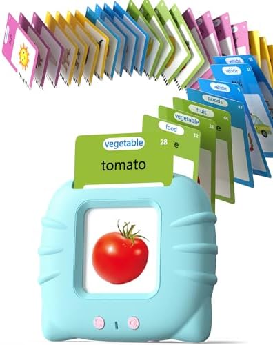 Talking Flash Cards for Toddlers 1 2 3 4 Year Olds, Montessori Language Learning with 224 Words, Pocket Speech Therapy and Autism Playthings, Children&#39;s Sensory Educational Device