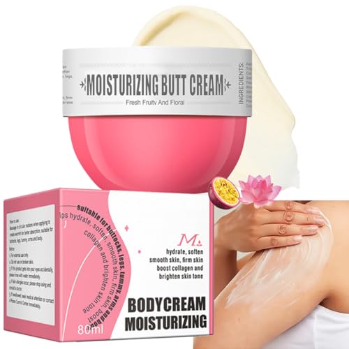 Tiejdhr Moisturizing Butt Cream, Body Cream Butt Firming Cream Body Skin Repair- Fast Absorbing, Non-Greasy Hydrate &amp; Smooth Skin- 80ml (#2 Fresh Flower Fruit Smell)