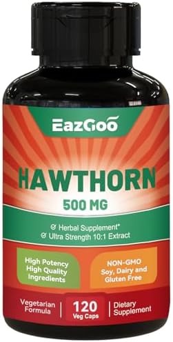 EAZGOO Hawthorn Berry Capsules, Extra Strength Hawthorn Berry Supplement, 120 Vegan Capsules