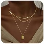 Layered Gold Silver Necklaces for Women, Stackable Stack 14K Real Gold Plated Silver Chain Necklace Diamond Circle CZ Layering Pendant Necklaces Trendy Gold Jewelry Set Gifts