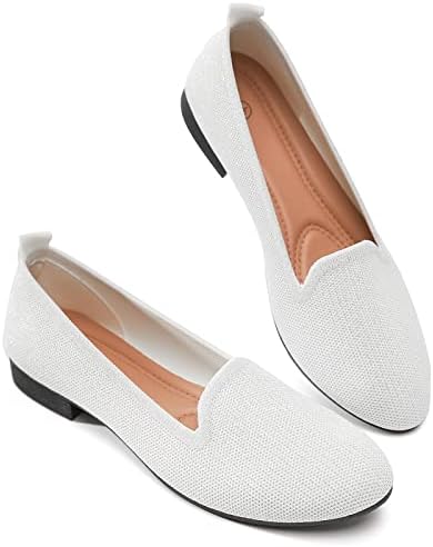 BABUDOG Women&#39;s Sparkly Flats Shoes Shiny Mesh Loafers Shoes Soft Memory Foam Flats