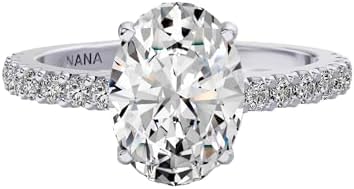 NANA Jewels 1.5-3CT Platinum Plated Sterling Silver Rings CZ Cubic Zirconia Oval Cushion Princess Asscher Cut Engagement Rings  10K 14K Solid Gold