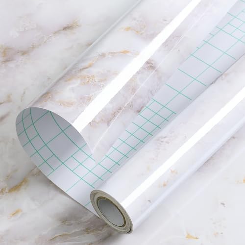 Haton Marble Contact Paper Peel and Stick Wallpaper 17.5&#34; x 78.7&#34; for Countertops, Removable Self Adhesive Waterproof Granite Paper for Cabinet Drawer Shelf Liner Furniture Bathroom Kitchen, G