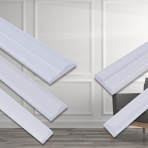 QDYMXUN self-adhesive TPE chair frame, lightweight and easy to peel and stick flexible wall panel molding decoration, suitable for mirror frames, cabinet doors, and home decoration (118 inches long x 