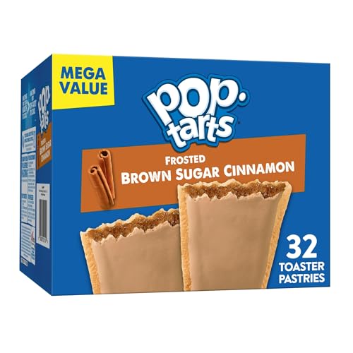 Pop-Tarts Breakfast Toaster Pastries, Frosted Brown Sugar Cinnamon, Family Pack (32 Count)
