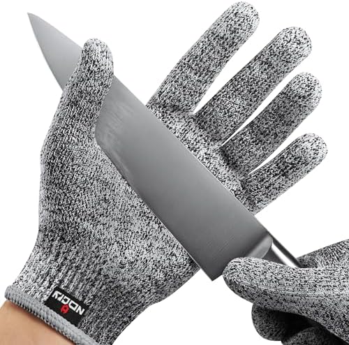 NoCry Premium Cut Resistant Gloves Food Grade \u2014 Level 5 Protection; Ambidextrous; Machine Washable; Superior Comfort and Dexterity; Lightweight; Complimentary eBook