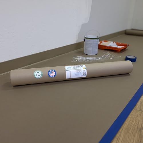 Brown Rosin Masking Paper 36&#34; x 1992&#34; (166 feet), 498 Sq.Ft. \u2013 Thick Floor Covering (66 lb Thickness) - USA-Made Masking Paper for Painting and Construction, Surface Protection by IDL Pac