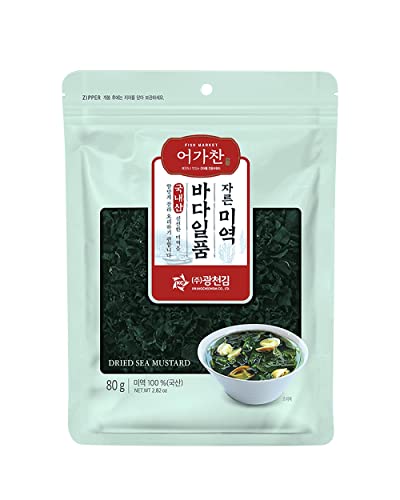 Kwangcheonkim Eogachan Pre-cut Sun-dried Sea Mustard Seaweed (80g, 32 portions) Wakame For Soup Salad Pure Sea Vegetable Various Seaweed Dishes ワカメ, わかめ, 若布, 和布 미역 자른미역 Made In Korea
