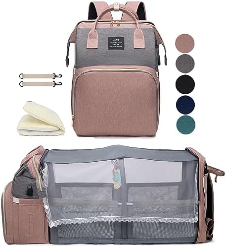 Diaper Bag Backpack with Changing Station: Pink Baby Toddler Bags for Girls Boys Women Large Big Travel Backpack Pañaleras Modernas Para Bebe Niña Newborn Essentials Mom Must Haves Baby Registry