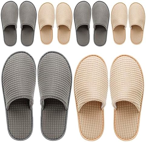 OSTADARRA 6-10 Pairs Spa Slippers, Non Slip Disposable Slippers For Guest, Washable Reusable, Which Can Be Used As Women Men, House, Indoor, Bathroom, Bedroom, Hotel, Bride Slippers