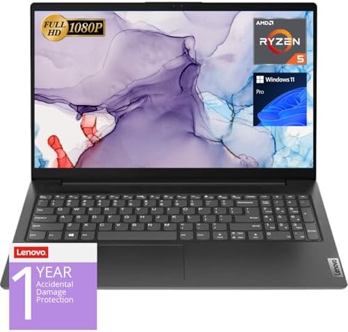 Lenovo V15 Laptop, 15.6&#34; FHD Display, AMD Ryzen 5 5500U Hexa-core Processor (Beat Intel i7-1065G7), 16GB RAM, 512GB SSD, HDMI, RJ45, Numeric Keypad, Wi-Fi, Windows 11 Pro, Black