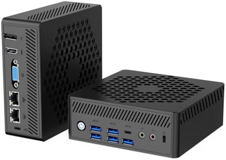Fanless N150 Mini PC with Type-C DC in(Support PD Function), Intel 12th Twin Lake N150 16GB DDR4 RAM 512GB SATA SSD Desktop Mini Computer Upto 3.6GHz,WiFi ax,HD+DP+VGA Triple Display,5xUSB 3.0,Type C