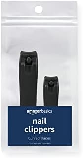 Amazon Basics Toenail Clipper and Fingernail Clipper Set, Black
