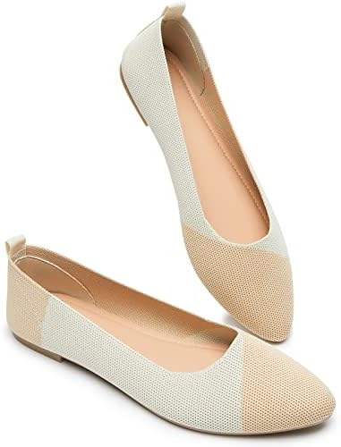 BABUDOG Women&#39;s Mesh Flats Shoes Pointed-Toe Dress Shoes Black Flats Shoes Comfortable Memory Foam Flats Shoes