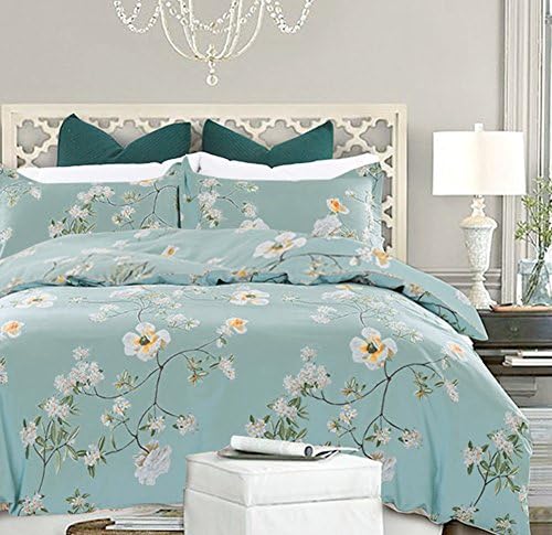 Nanko bedding duvet cover set medium double bed, 3 pieces \\ u2013 800 count floral microfiber down duvet cover zipper and tie suitable for women's and men's bedrooms, luxury room decoration \\ u2013 