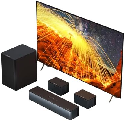 ULTIMEA 5.1 Virtual Surround Sound Bar, 320W Home Theater Surround System with Adjustable Speakers &amp; Subwoofer, TV Speaker Soundbar, Sound Bar for Smart TV, Bluetooth 5.3, Easy Setup, Poseidon D50