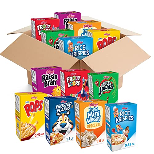 Kellogg&#39;s Cold Breakfast Cereal, Bulk Pantry Staples, Kid Snacks, Variety Pack (48 Boxes)