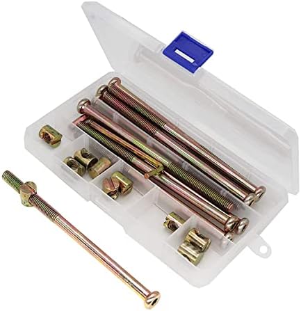 Furniture, bed bolts, 10 piece set M8 x 110mm socket cover bolt rod nut set suitable for headboard double-layer bed frame galvanized