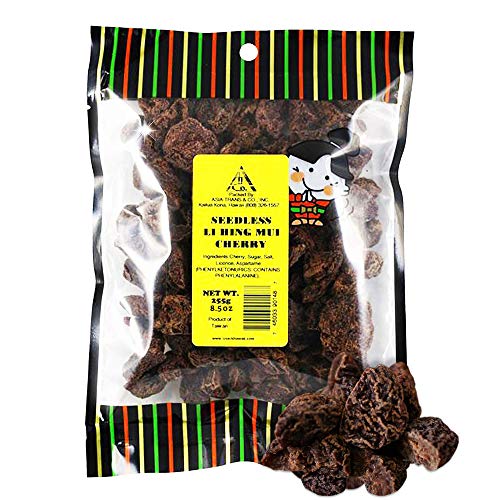 Asia Trans Seedless Li Hing Mui Cherry  Hawaiian Favorite  Naturally Sweet Dried Fruit Candy with Asian Plum Powder