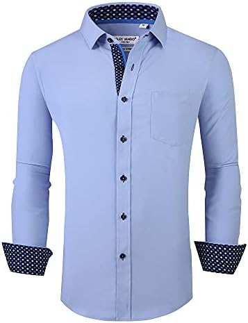 Alex Vando men's formal shirt wrinkle free regular version 4-way elastic button up shirt