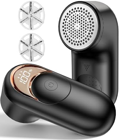 Fabric shaver fuzz remover, rechargeable fuzz shaver with 6 blade blades, sweater fuzz remover, quickly removes fuzz balls, suitable for clothes, sweaters, sofas, blankets, curtains, wool, cashmere