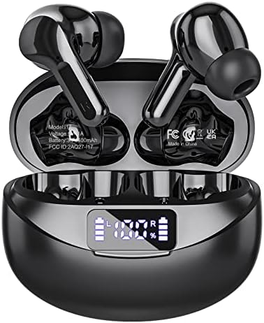 Beniduck Wireless Earbuds Bluetooth 5.3 Headphones HiFi Stereo, Wireless Earphones with Noise Cancelling Mic, 50H Playback Ear Buds with LED Digital Display for iOS\/Andriod