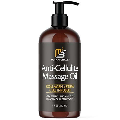 M3 Naturals Firming Body Massage Oil with Collagen &amp; Stem Cell \u2013 Helps Smooth The Appearance of Cellulite &amp; Improve Skin Texture \u2013 Refreshing Aromatherapy Body Oil for Legs &amp; Ful