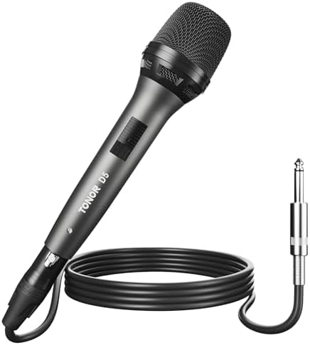 TONOR Professional Vocal Microphone for Singing, Dynamic Handheld Wired Karaoke Mic, Cardioid Studio Microfono with 4.5M XLR to 1\/4&#34; Cable, for Speakers\/Mixer Machine\/Amp\/Speech\/Karaoke and O