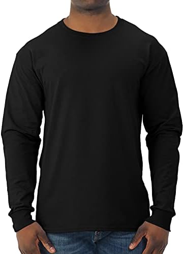 Jerzees Men&#39;s Dri-Power Cotton Blend Long Sleeve Tees, Moisture Wicking, Odor Protection, UPF 30+, Sizes S-3x