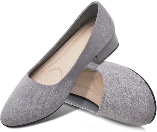 AISFAES Women Pumps Low Chunky Rounded Toe Heels Healed Dress Pumps Elegant Wedges Working Shoes