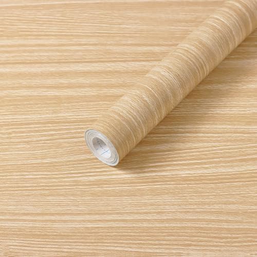 Heroad Contact Paper Peel and Stick Wallpaper Wood Contact Paper for Cabinets and Drawers Countertops Modern Natural Light Wood Grain Contact Paper Oak Maple Cherry Removable Vinyl 17.7&#34; x 78.7&#3