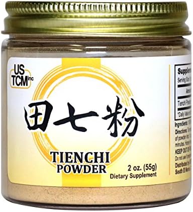 USTCM 100% Pure Tienchi Powder Pseudoginseng Notoginseng Sanqi Powder Tienchi Ginseng Powder  Tianqi powder 120mesh (2oz)
