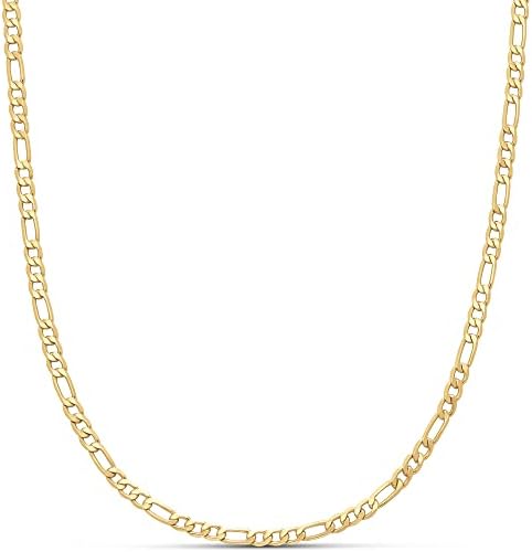 Amazon Essentials 14k Gold or Sterling Silver Plated Figaro Chain 16&#34;, 18&#34;, 20&#34;, or 24&#34;
